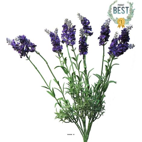 Lavande artificielle en tige, 10 ramures, H 40 cm Mauve violet - BEST - couleur: Mauve violet (1/3)