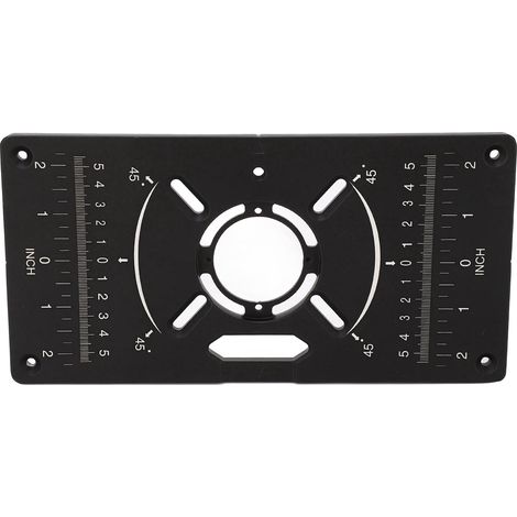 Plaque de défonceuse en alliage d'aluminium, plateau d'insertion pour table de fraisage, plaque rabattable pour machine à affleurer, noire (1/5)