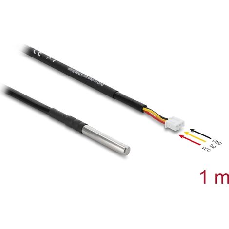 Delock Temperaturfühler-Kabel mit 3 Pin Pfostenbuchse DS18B20 1 m