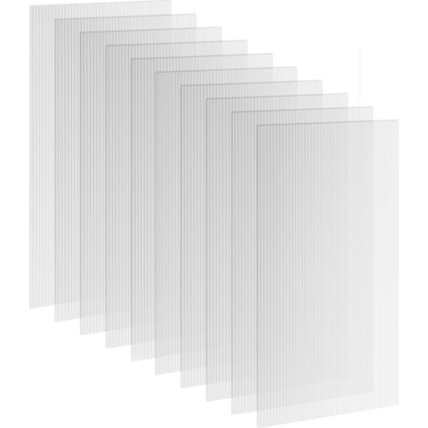 Serre de jardin, 120 x 60 cm, pour jardin et terrasse, 10 Plaques Alvéolaires en Polycarbonate 4 mm, Transparent, UV Resistant