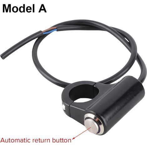 Interrupteur pour moto fixé sur guidon 22mm Bouton-poussoir ON/OFF pour feux antibrouillard et freins Modèle A avec éclairage bleu (1/5)
