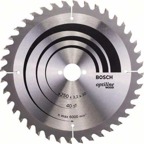 Bosch PRO Wood Kreissägeblatt, 250 x 3,2 x 30 mm, T40