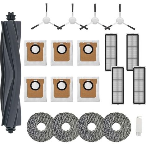 Accessories for Xiaomi X20+/X10+ Dreame L10s/L10 Ultra, 1 main brush, 4 side brushes, 6 dust bags, 4 mop pads, 4 filters, 1 cleaning brush, replacement parts