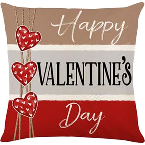 Housse De Coussin - Coeur Rouge - 45 x 45 cm - Pour Canapé Lit Salon Extérieur - Polyester - 1 Pièce (1/5)