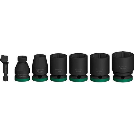 Bosch Juego de Dados Pro Impact 7 piezas Fosfato negro