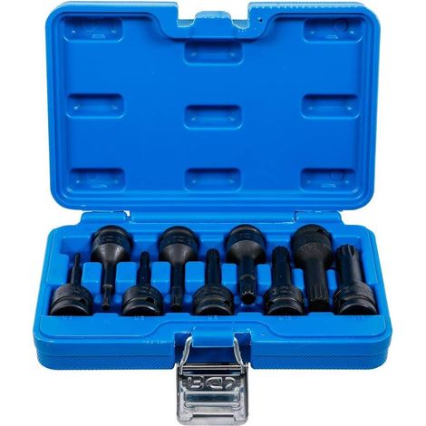 Jeu de Douilles à Embouts à Choc 12,5 mm (1/2) - Denture Multiple Intérieure XZN M4-M16 - 9 pcs, Résistant et Polyvale - D-Work (1/5)