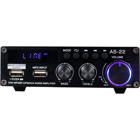 Blitzwolf AS-22 Audioverstärker, 45 W, Bluetooth 5.0, USB + Fernbedienung (Schwarz) (1/5)