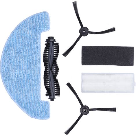 Kit de pièces de rechange pour balai à balai iLife A4S : brosse rotative, filtre, chiffon de nettoyage et brosse latérale (1/5)