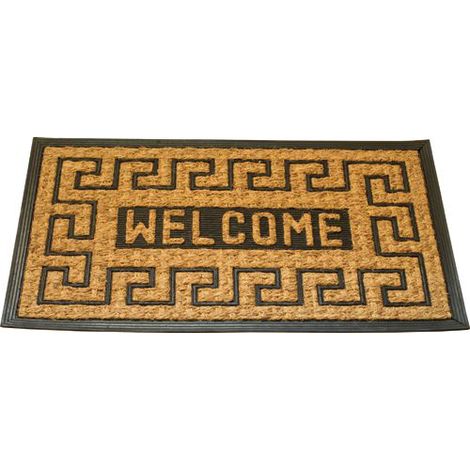 ZERBINO TAPPETO ASCIUGAPASSI CASA PORTA GOMMA E COCCO WELCOME GOOD BYE (33796V) WELCOME CM 45X75 (29388)