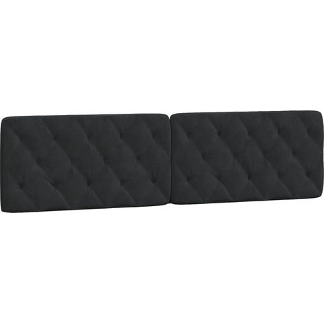 Coussin de tête de lit noir 200 cm velours CFW82440 (1/5)