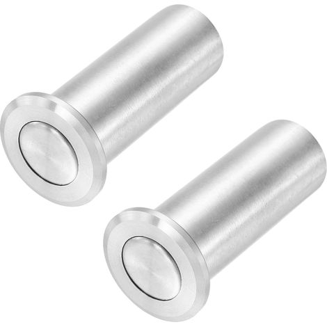 2PCS Protège-Poussière Pour Loquet De Porte 17mm/0.67", Inserts De Verrou Coulissant Anti-Poussière En Acier Inoxydable 304, Accessoires De Verrou À Long, Argenté (1/5)