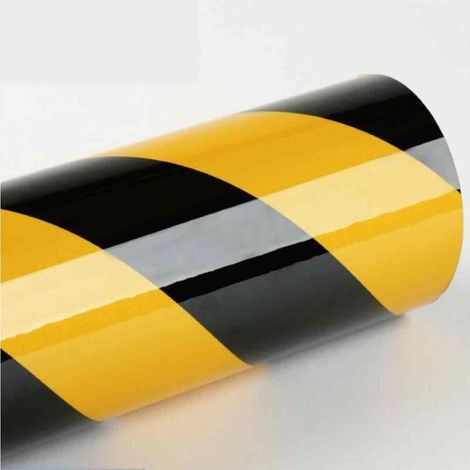 Pellicola adesiva rifrangente giallo/nero a losanghe da 124cm Misura - 1240mm (124cm) x 100cm (1/2)