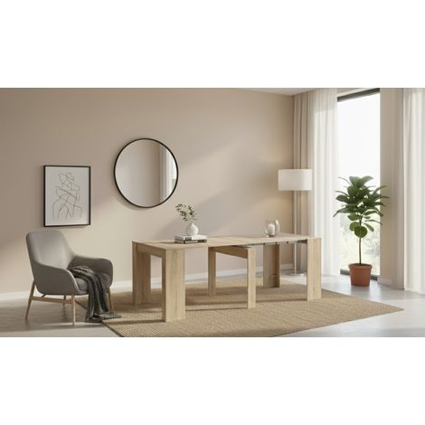 Consolle Allungabile - 10 Posti Allungabile, Marrone Rovere, -, 90x51x78h cm Londrina