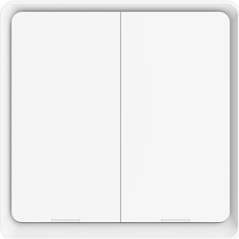 Interrupteur sans fil à bouton-poussoir, panneau mural intelligent pile, compatible Tuya/Smart Life, contrôlable à distance, hub ZigBee requis, blanc, 2 modules (1/5)