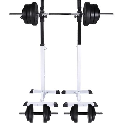 Rastrelliera porta pesi con set di manubri e pesi 60,5 kg 020000729