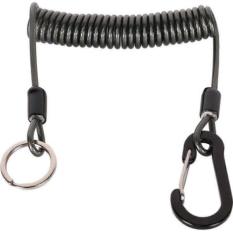Corde de pêche anti-perte, ressort spiralé, pince à leurre, lanière, fil de fer, ressort, corde élastique, enrouleur. (1/5)