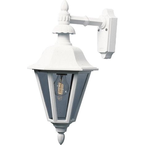 Konstsmide Pallas Applique murale d'extérieur classique grande lanterne vers le bas - blanc mat, IP23 (1/3)