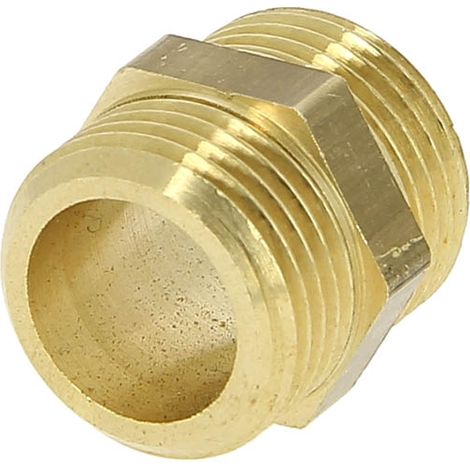 Watts – Raccord de robinetterie mamelon laiton égal mâle 3/8 – Filetage 3/8" (12x17) – Raccord à visser mâle/mâle – Série standard