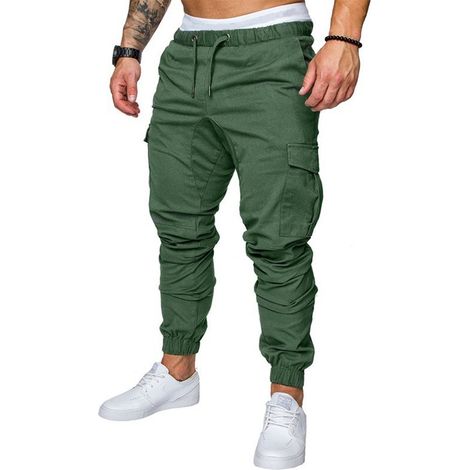 Pantalon Cargo Homme - Jogging Sport Avec Cordon De Serrage - 6 Poches Pratiques - Pour Loisir Et Travail - Lot De 1 (1/5)
