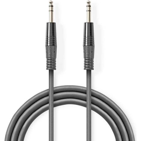 Cable de audio estereo macho de 635 mm macho de 635 mm niquelado 500 metros redondo gris oscuro funda de carton