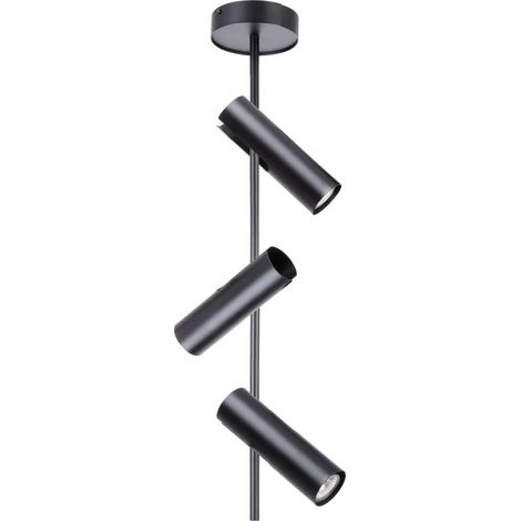 Spot rotondo soffitto/parete 3 luci nero GU10 Leda