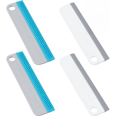4-teiliges Fensterabzieher-Set, Duschabzieher, Gummiabzieher für Spiegel, Fenster, Oberflächen, Küche, Bad, Auto, multifunktionaler, kratzfreier Wischer (1/5)