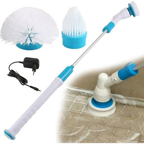 BROSSE RECHARGEABLE NETTOYAGE CARRELAGE SALLE DE BAIN CUISINE ROTATIVE SANS FIL (1/2)