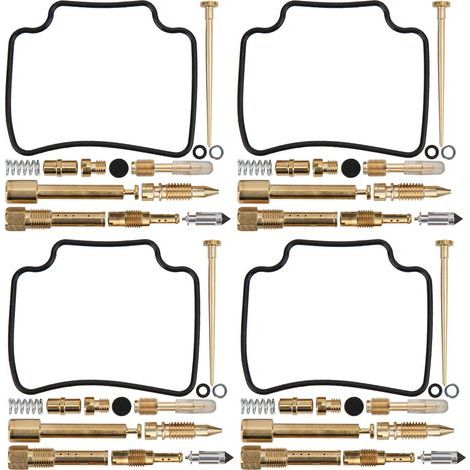 Ortviai Kit de révision de carburateur pour Honda CB750 RC42 (1992-2008) – 4 jeux, joints et pièces en caoutchouc/métal