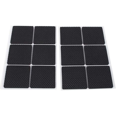 Protectores de goma para patas de muebles, almohadillas protectoras autoadhesivas ligeras para muebles, protectores para patas de mesa, sillas y sofás, 24 unidades, color negro (tamaño: 4,6 cm). (1/5)