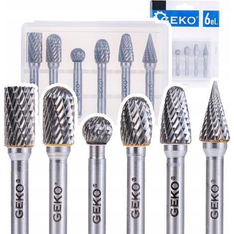 Geko Juego de fresas con vástago de carburo de tungsteno 6 mm (1/3)