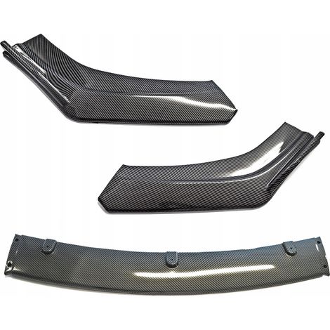 Divisor de parachoques delantero para coche, fibra de carbono negra EPTUNING029 (1/5)