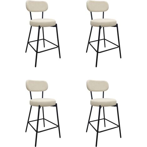 Sgabelli isola bar metallo velluto H65cm CELESTE (1/5)