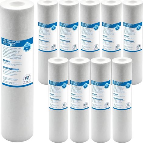 Filtre bobiné 10 pouces – lot de 10 filtres à fil 20 microns pour éliminer les impuretés mécaniques telles que sable, boue et rouille – durée de vie max. 6 mois (1/2)