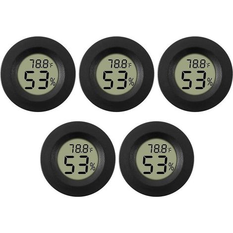 Lot de 5 hygromètres-thermomètres numériques LCD pour la surveillance de l'humidité dans les humidificateurs et les déshumidificateurs (1/5)