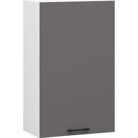 Armoires de cuisine haute AKORD W50 OLIWIA H720 Blanc 50 cm 1 porte façade Gris Graphite 2 étagères 50x30x72 cm (1/5)