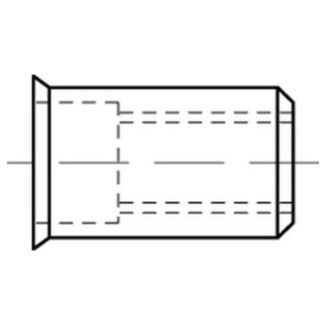 Blindnietmuttern Stahl gal Zn kl. Senkkopf M 4 / 0,25 - 3,0 S 500 Stk