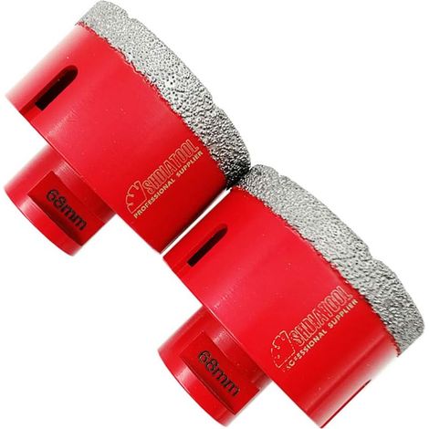 ZOLGINAH Forets Diamant 2 Pièces 68mm Trépans de Forage avec Filetage M14 pour Perçage à sec en Porcelaine Carrelage Granit Marbre (1/5)