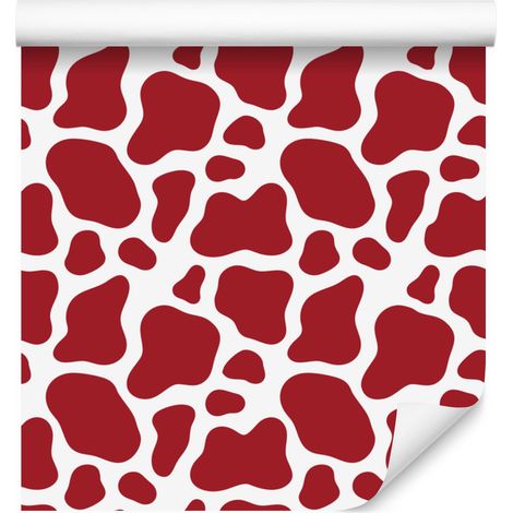 Papier peint à motifs de vaches rouges et corail pour salon et chambre 50x1000 cm (1/5)