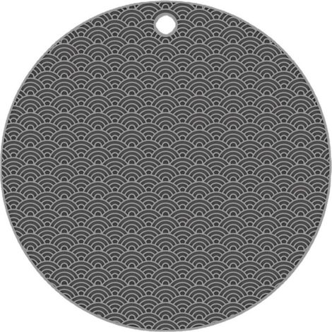 Tapis rond en silicone gris, résistant à la chaleur, protège-table