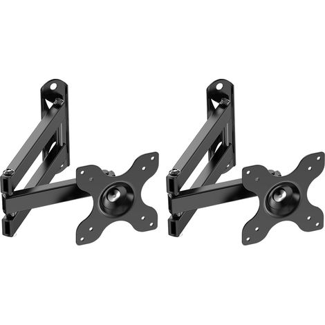 Support Mural Pour Téléviseur - Bras Télescopique 38 cm - Inclinaison Et Rotation - Compatible 13 À 32 Pouces - Trou De Fixation Jusqu’à 100x100 mm - Lot De 2 (1/5)