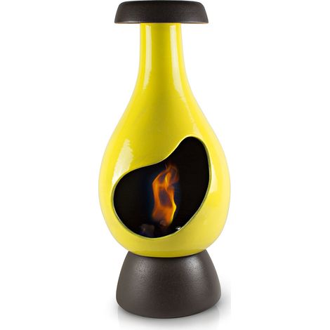 Camino a Bioetanolo da Pavimento in Ceramica 35x70 cm Fagiolo Basso Giallo (1/5)