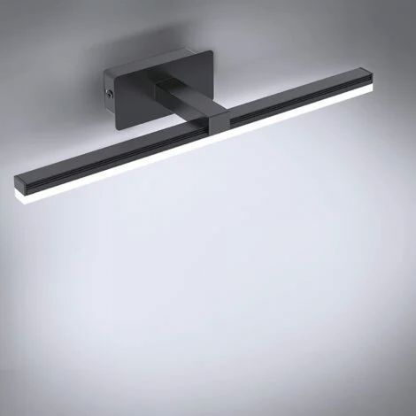 Éclairage LED pour armoire de salle de bain avec miroir - Noir 40 cm - Lumière blanche 9 W. convient aux armoires avec miroir de 40 à 60 cm de hauteur (1/5)