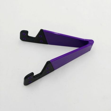 Lot de 4 supports de téléphone portable portables pour bureau, petit support de téléphone portable pliable de poche universel, support de béquille V pour smartphone compatible（violet）
