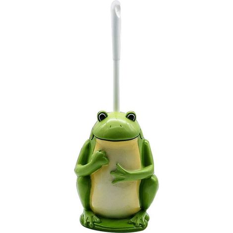 Brosse WC compacte en résine pour salle de bain Motif grenouille Vert (1/5)