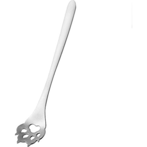 Cuillère à long manche en acier inoxydable, cuillères à thé créatives pour crème glacée, café, soupe, thé et cocktails. HUGSilverDog Paw B (1/5)