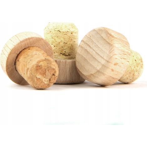 10x NATÜRLICHE PILZKORK-HOLZKÖPFE