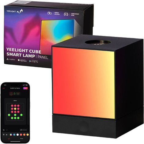 Yeelight Cube Lampe de table intelligente Wi-Fi/Bluetooth Noir (1/4)