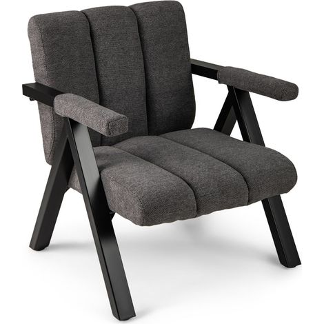 Sillón reclinable extragrande de 74 x 78,5 x 84 cm comodidad ergonómica estilo moderno de mediados de siglo metal gris 200011070