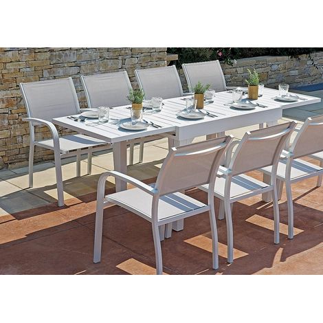 Tavolo in alluminio allungabile 106/212×75 cm bianco MALIGI HOME MG-EMMA Bianco (1/5)