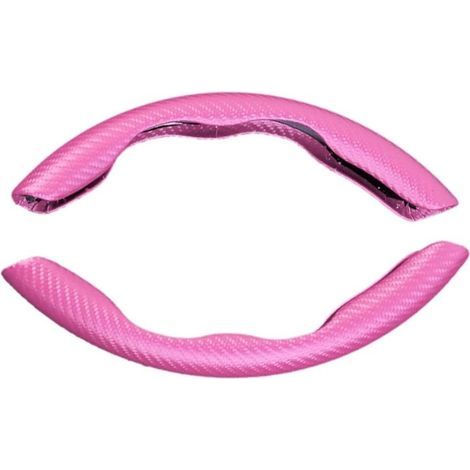 Pink 38cm (15 Inch) Steering Wheel Cover with Anti-Slip Coating and Carbon Fiber Texture (1/4)